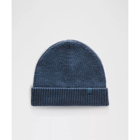 NWT Lululemon Navy Close-Fit Wool-Blend Ribbed Knit Beanie - Picture 1 of 11